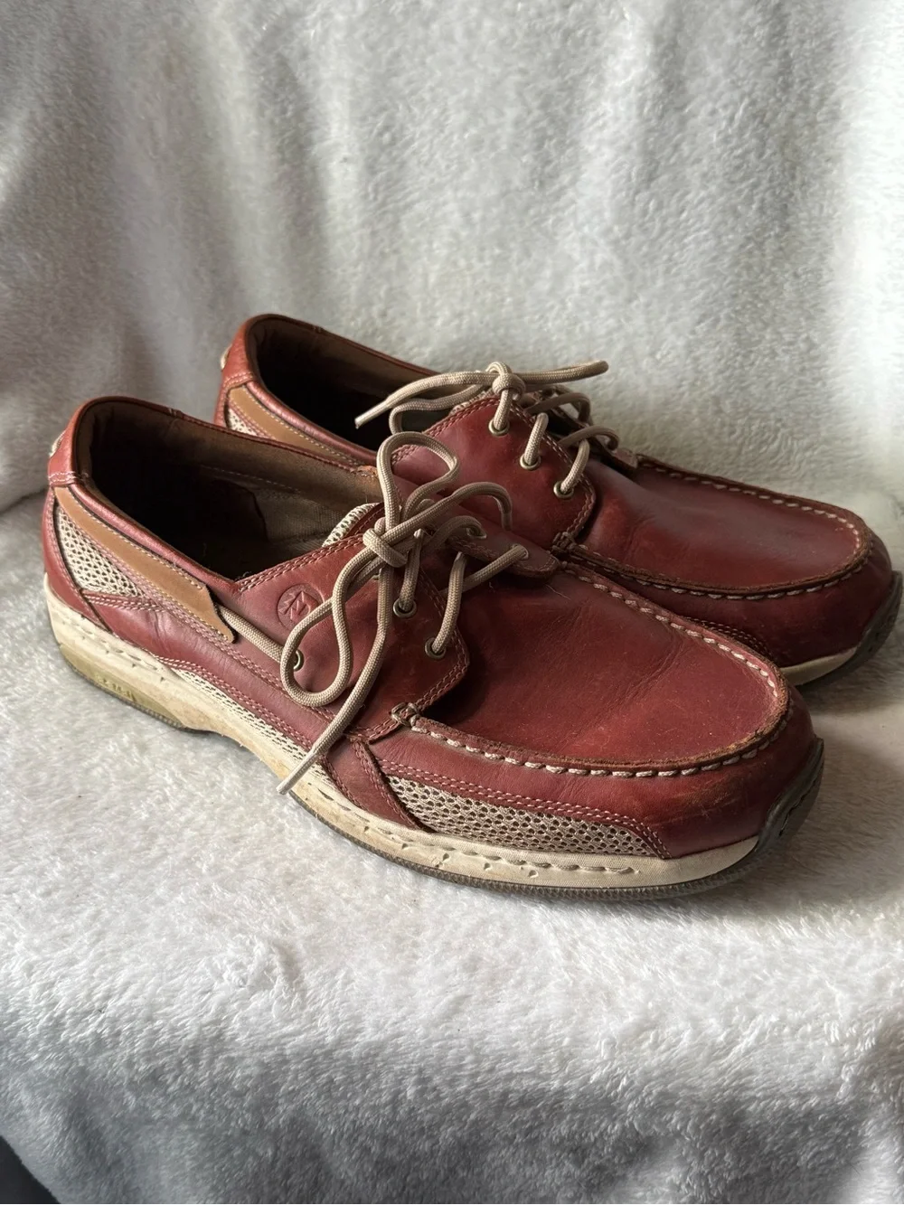 Dunham Capitan Boat Shoes Mens 10 EEEE Brown Leather Lace Up Casual Comfort